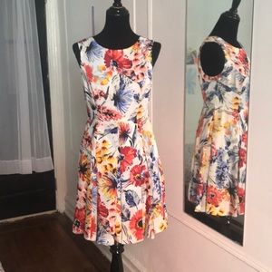 Donna Morgan floral printed twill dress